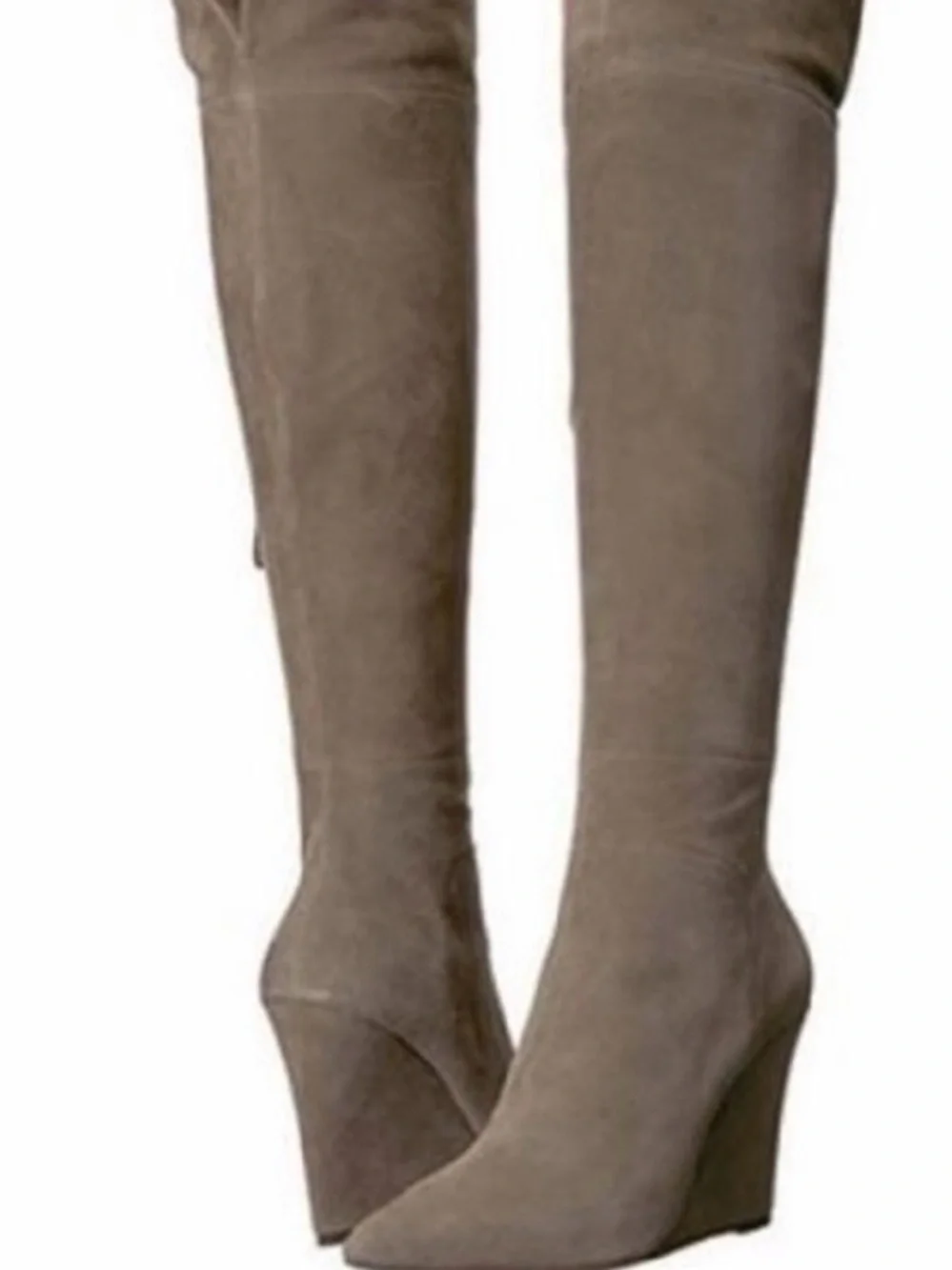 Pour La Victoire Grey suede Serra Over Knee Boots 8